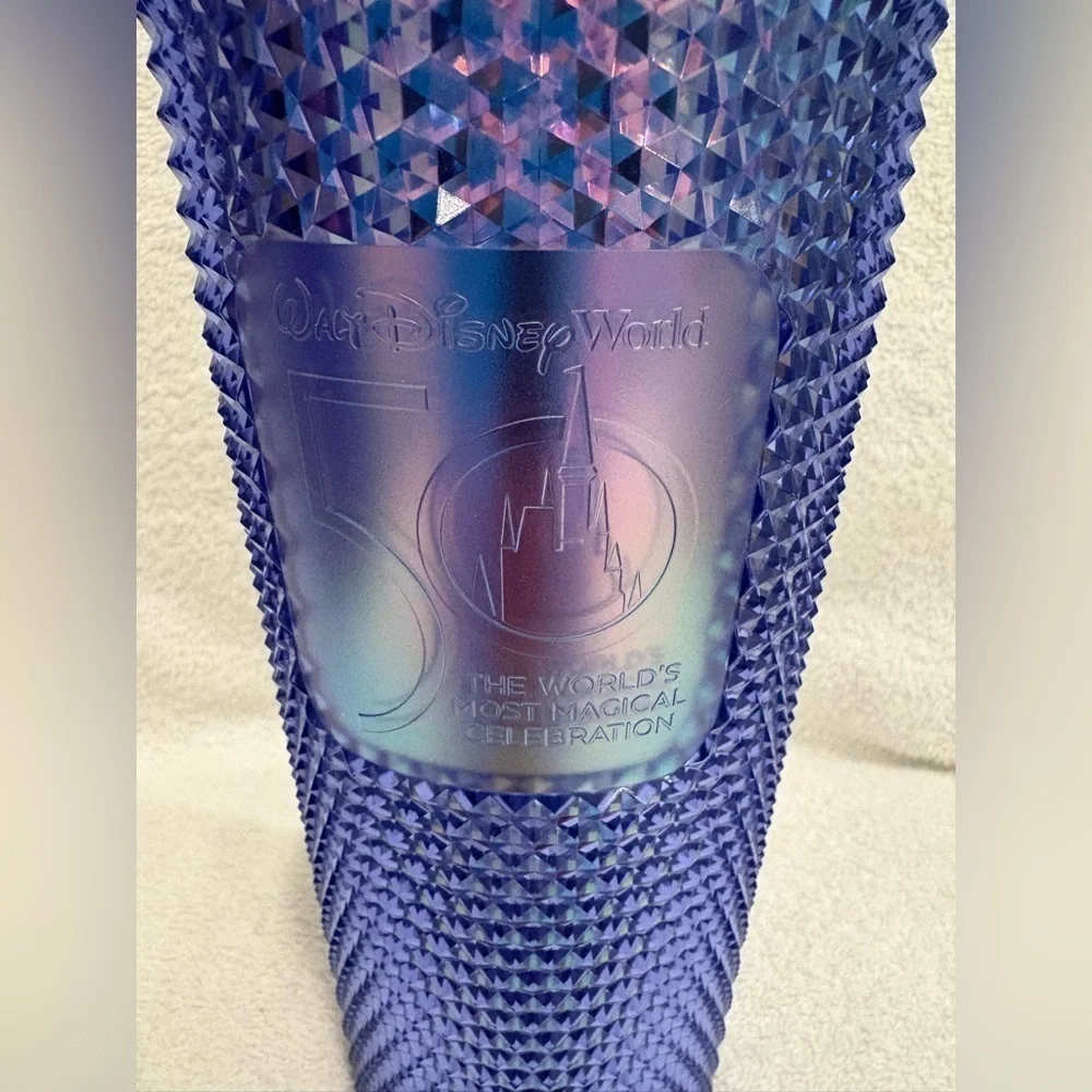 Starbucks, Walt Disney World, 50th anniversary blue purple iridescent Tumblr